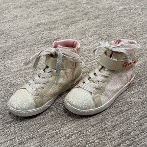 Skechers Glittery Kids Sneakers - Gold and Pink